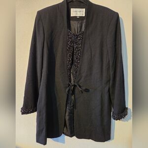Very elegant size 6 beaded wool evening jacket by albert nipon